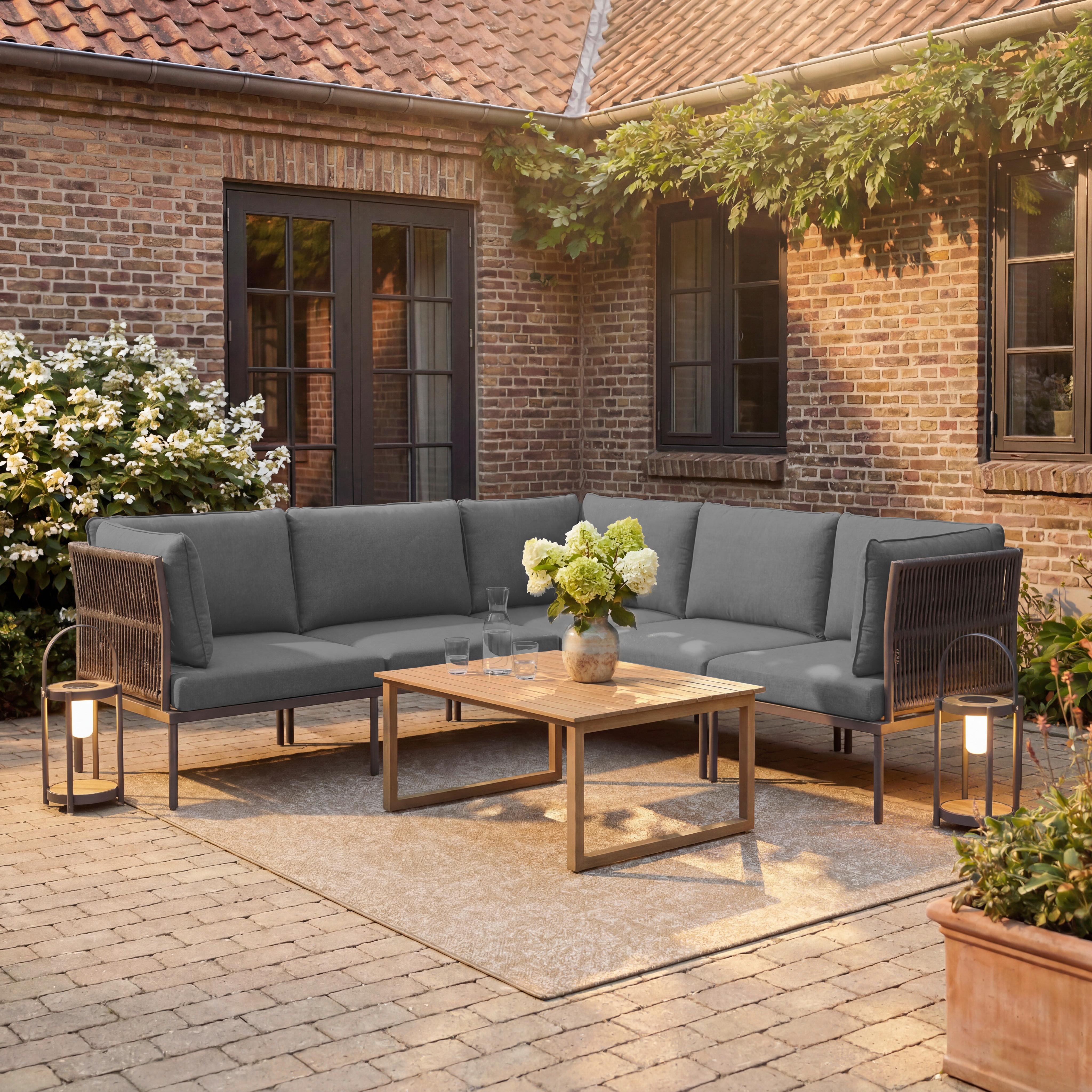 wohnli-moebel-suche-000639006901 Wohnli Möbelsuche - Loungegarnitur Elora Hellgrau Outdoorstoff/Metall +Abdeckung