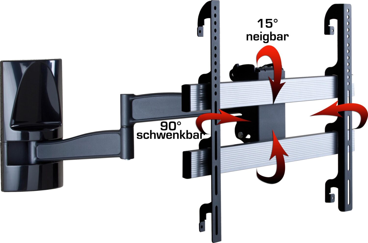 TV-Wandhalter WS 300 ca. 65x48 cm Schwarz Metall MID.YOU Wohnzimmermöbel Schwarz