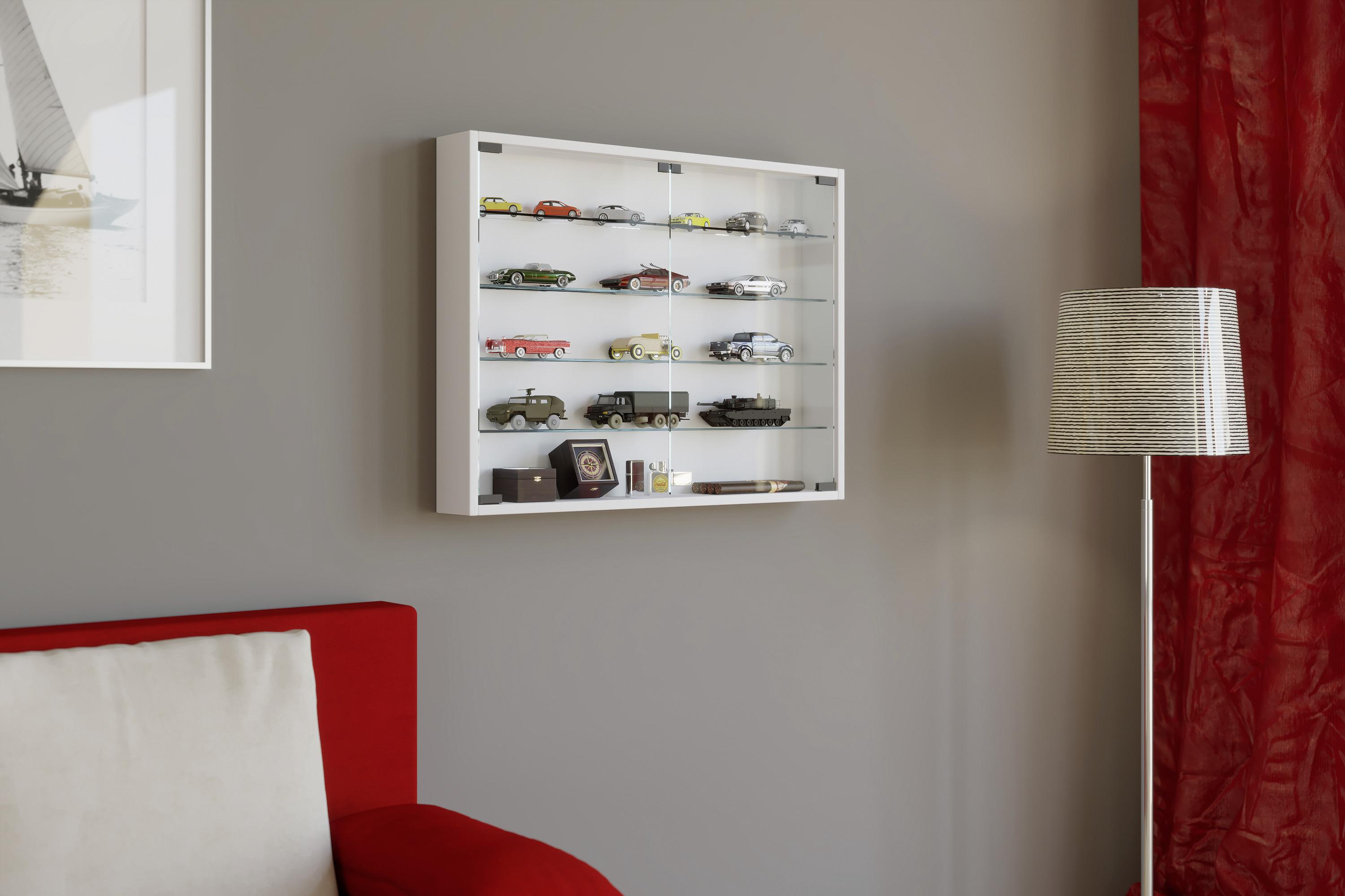 Hängevitrine in Weiß Mandosa L Glas, Holzwerkstoff MID.YOU Möbel > Schränke > Vitrinen Weiß