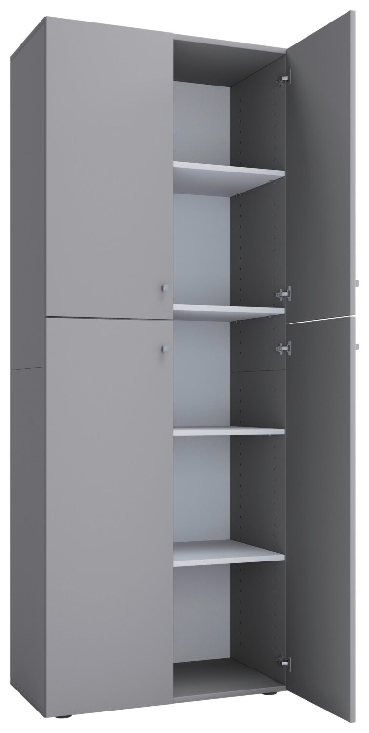 Schuhschrank Lona ca.70x182x37cm Grau Kunststoff MID.YOU Garderoben Grau