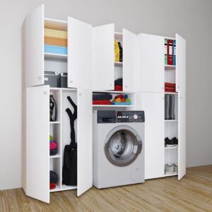 wohnli-moebel-suche-000657007611-1 Mehrzweckschrank Lona ca.70x182x37cm Weiß Holzwerkstoff MID.YOU Möbel > Schränke Weiß