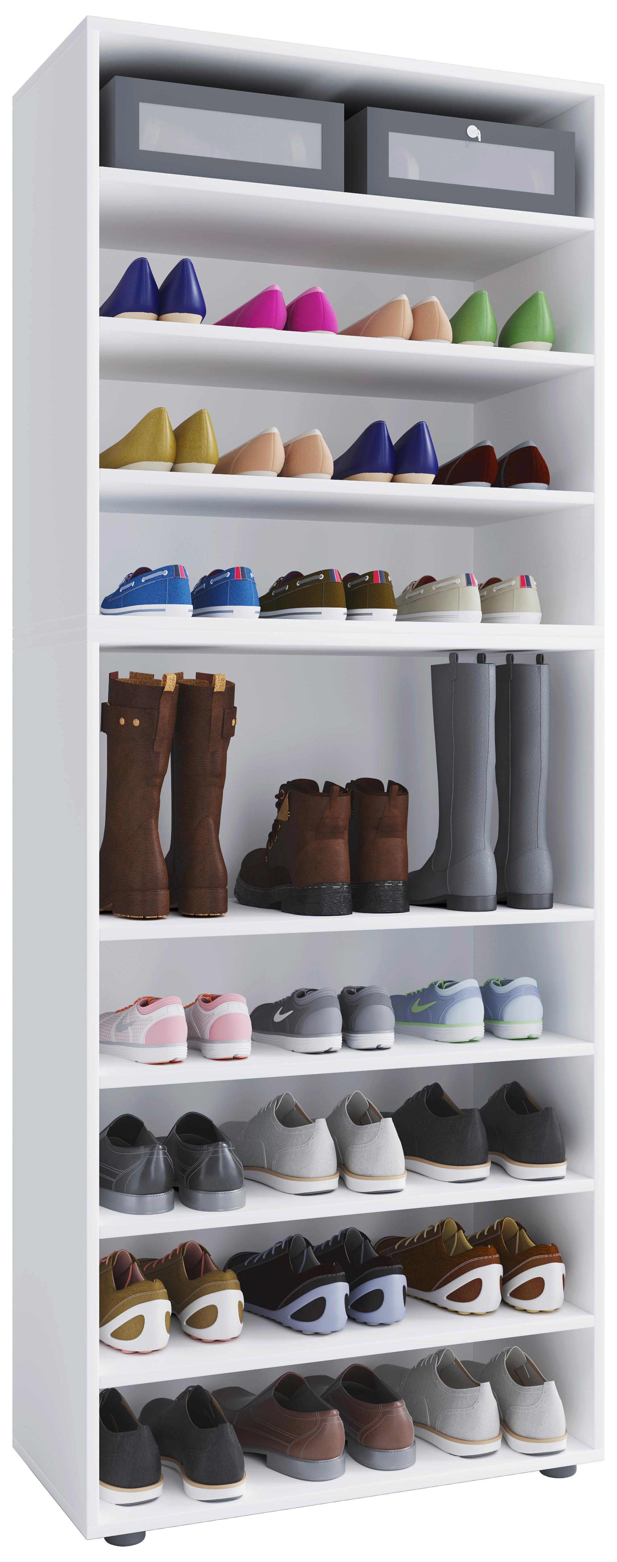 Wohnli Möbelsuche - Schuhregal Lona XL ca.70x183x37cm Weiß