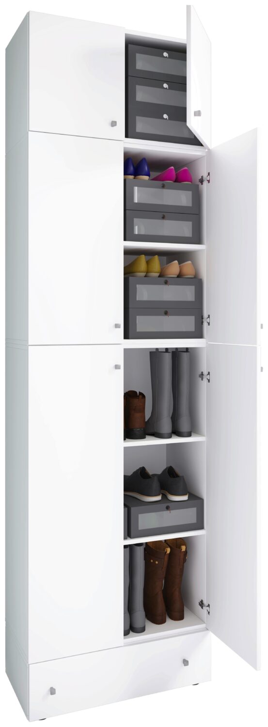 Schuhschrank Lona XXL ca.70x240x39cm Weiß Holzwerkstoff MID.YOU Garderoben Weiß