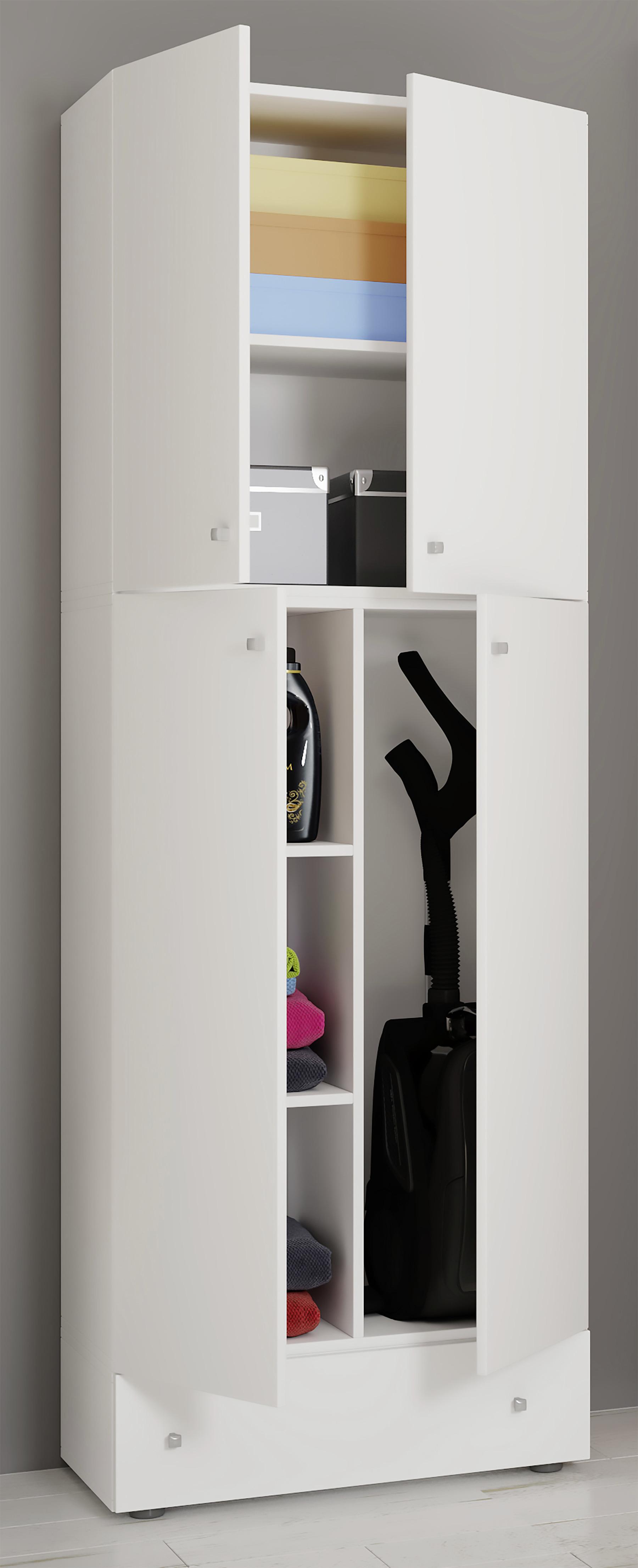 Mehrzweckschrank Lona XXL in Weiß Kunststoff MID.YOU Möbel > Schränke Weiß