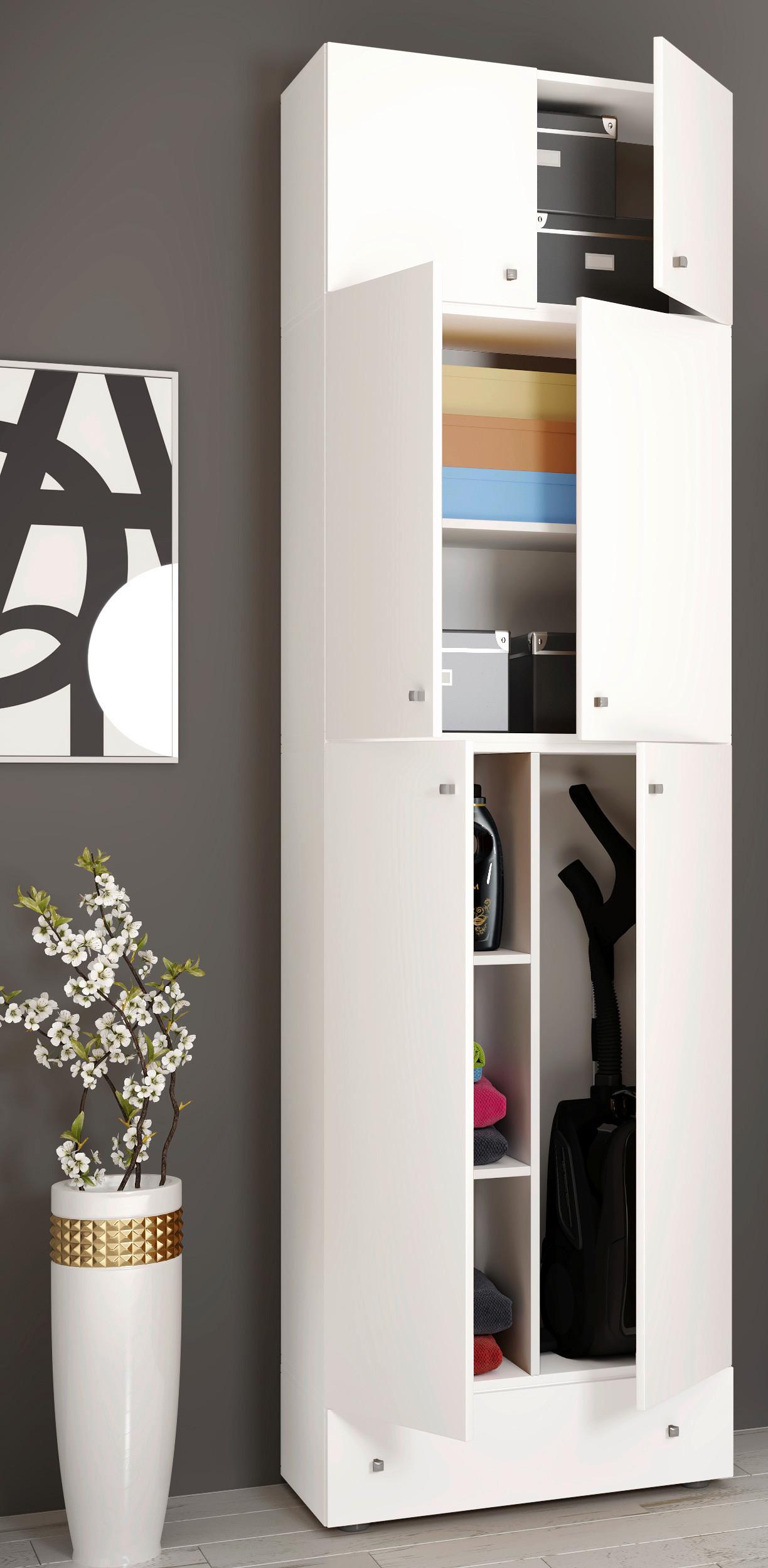 Mehrzweckschrank Lona XXL Weiß ca. 70x240x39 cm Kunststoff MID.YOU Möbel > Schränke Weiß