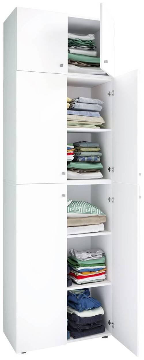 Wohnli Möbelsuche - Drehtürenschrank Lona XXL Weiß ca. 70x223x39 cm