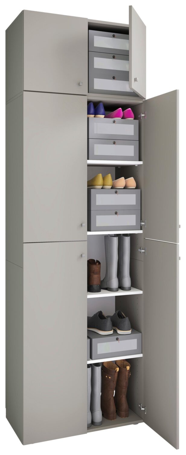 Wohnli Möbelsuche - Kleiderschrank Lona XXL Grau ca. 70x223x39 cm