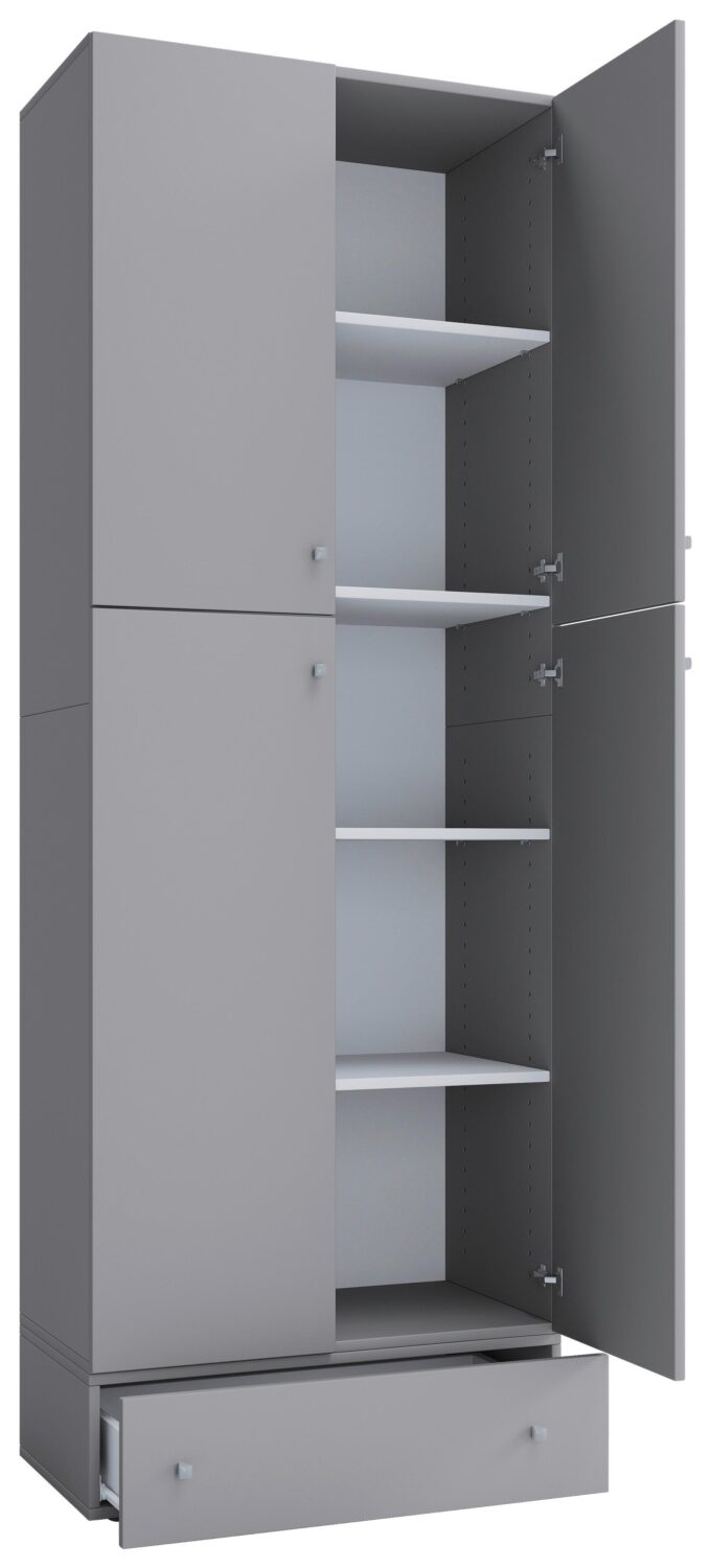 Wohnli Möbelsuche - Kleiderschrank Lona XXL Grau ca. 70x200x39 cm