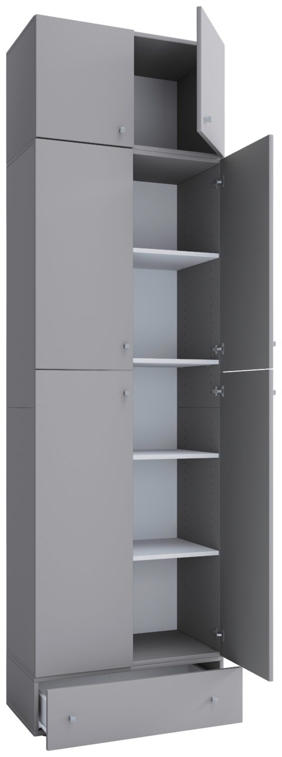 Wohnli Möbelsuche - Kleiderschrank Lona XXL Grau ca. 70x240x39 cm