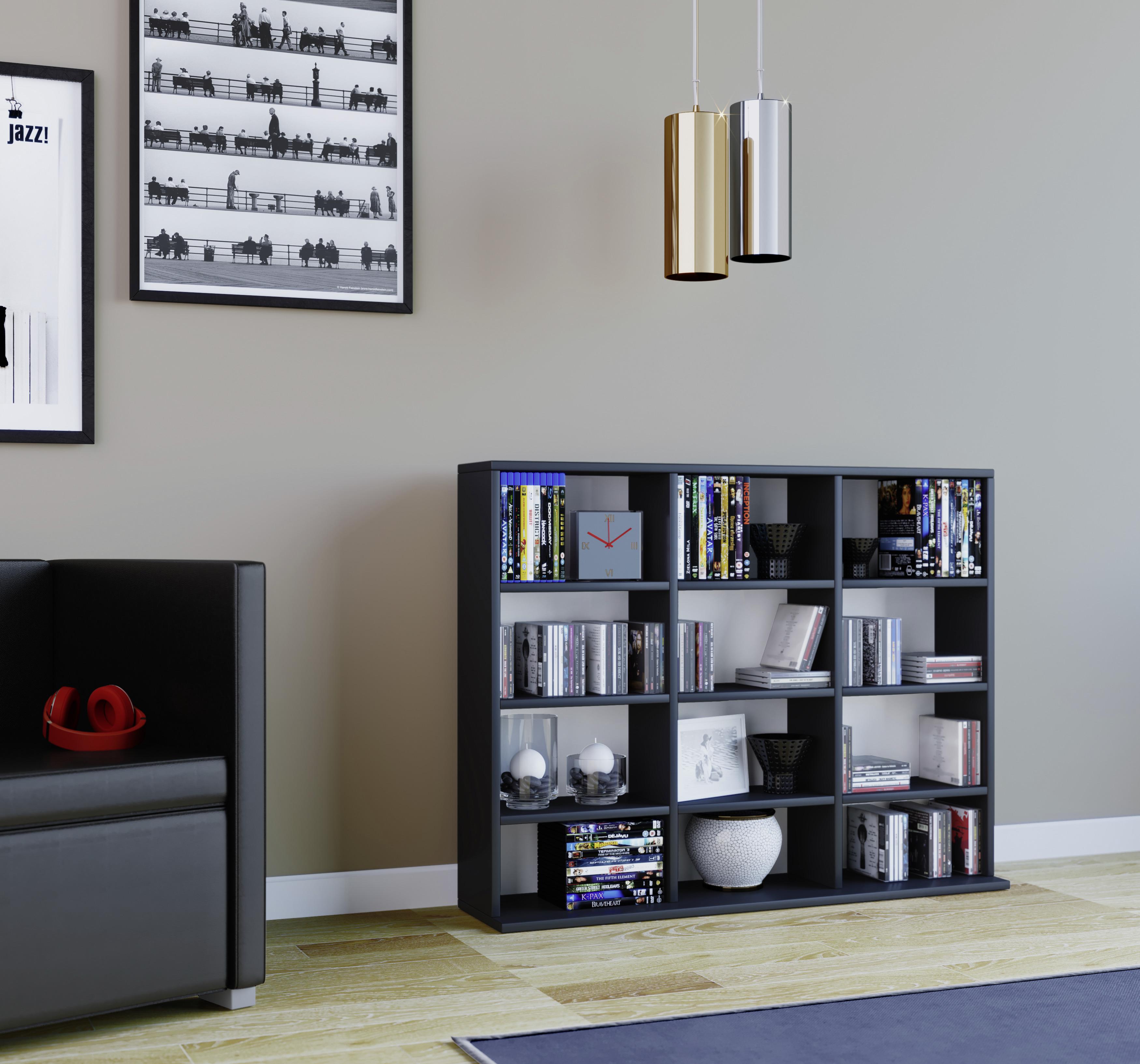 Standregal in Schwarz Megosa Mini Holzwerkstoff MID.YOU Wohnzimmermöbel Schwarz