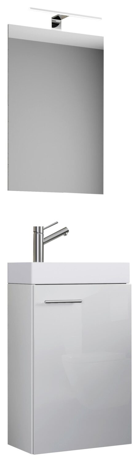 Wohnli Möbelsuche - Gästebad Slito 4-tlg. inkl. LED ca. 40 cm Weiß