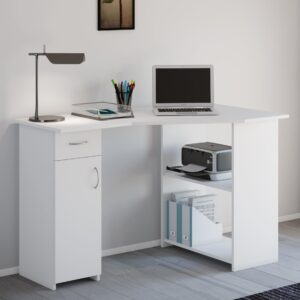 wohnli-moebel-suche-000657009001-1 Eckschreibtisch Linzia Weiß ca. 77x118x76cm Holzwerkstoff MID.YOU Möbel > Tische > Schreibtische > Eckschreibtische Weiß