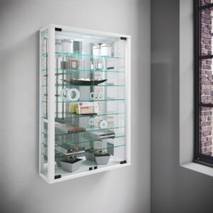 Hängevitrine Vitrosa ca. 59x91x18 cm Weiß Glas, Holzwerkstoff MID.YOU Möbel > Schränke > Vitrinen Weiß