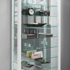 Vitrine Lumo ca. 59x115x18 cm Weiß Glas, Holzwerkstoff MID.YOU Möbel > Schränke > Vitrinen Weiß