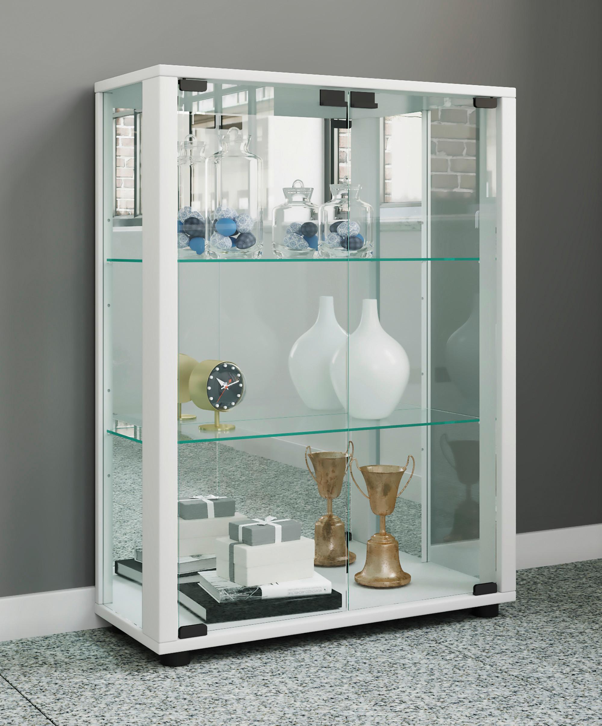 Vitrine Sintalo ca. 60x80 cm Weiß Glas, Holzwerkstoff MID.YOU Möbel > Schränke > Vitrinen Weiß