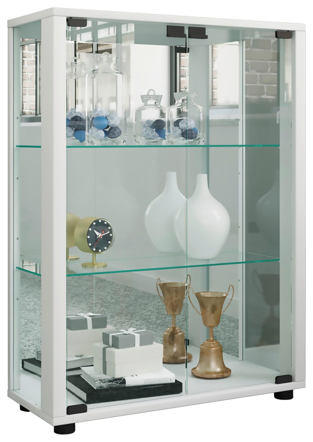 wohnli-moebel-suche-000657012117 Wohnli Möbelsuche - Vitrine Sintalo mit LED ca. 60x80 cm Weiß