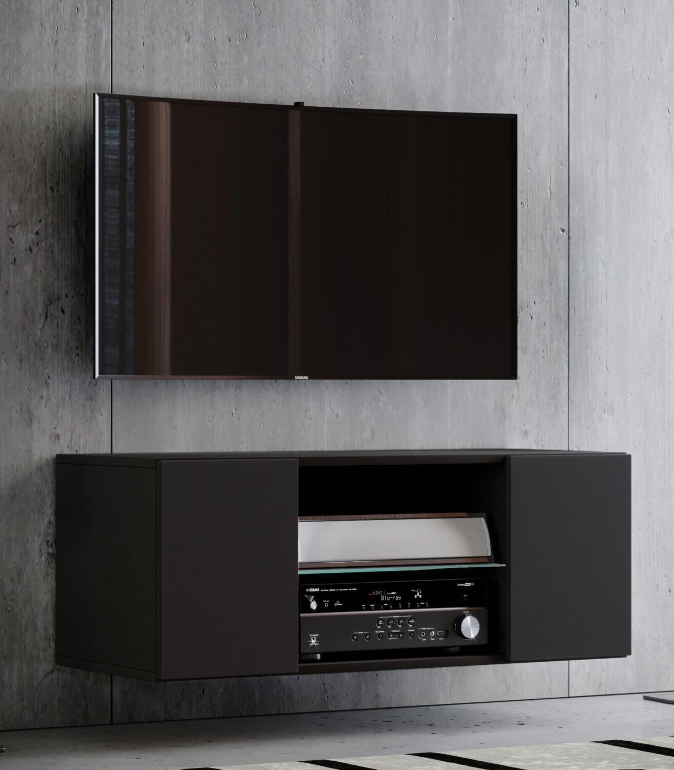 Lowboard Jusa ca. 95x40x36 cm Schwarz Metall MID.YOU Möbel > TV-Möbel Schwarz