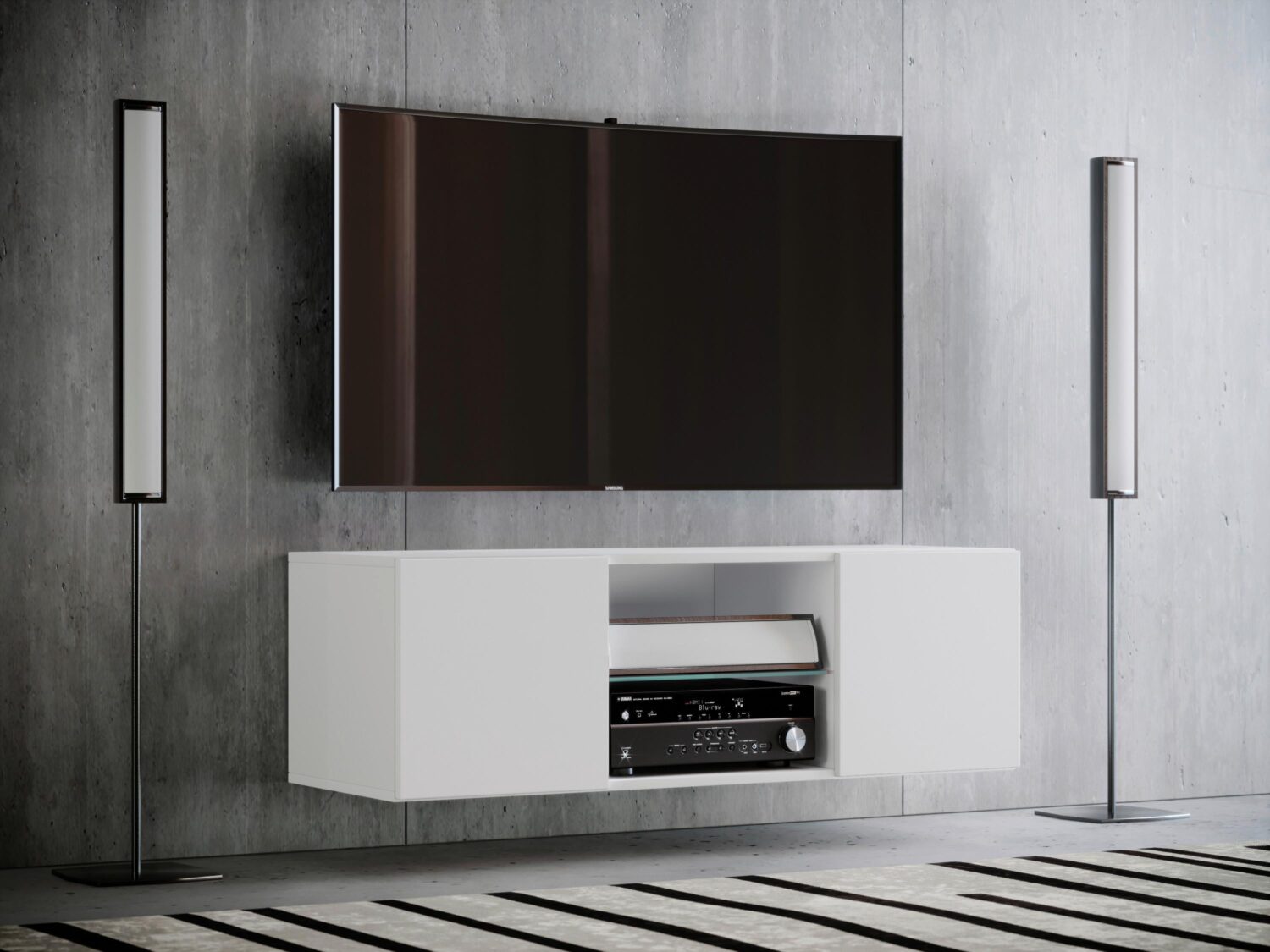 Lowboard Jusa ca. 115x40x36 cm Weiß Metall MID.YOU Möbel > TV-Möbel Weiß