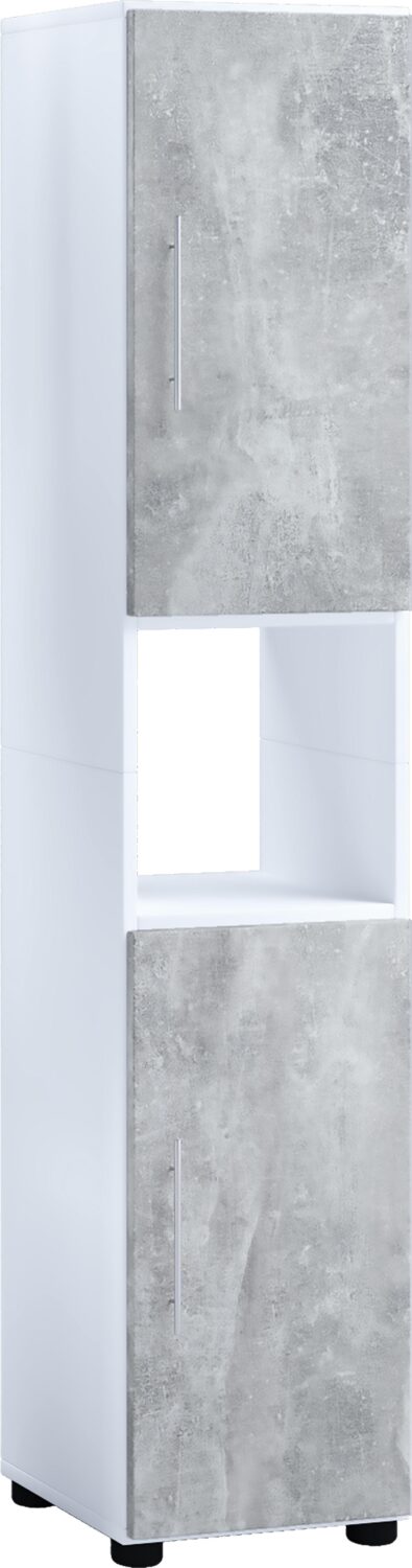 wohnli-moebel-suche-000657014215 Wohnli Möbelsuche - Hochschrank Flandu ca. 31x160 cm Beton/Weiß