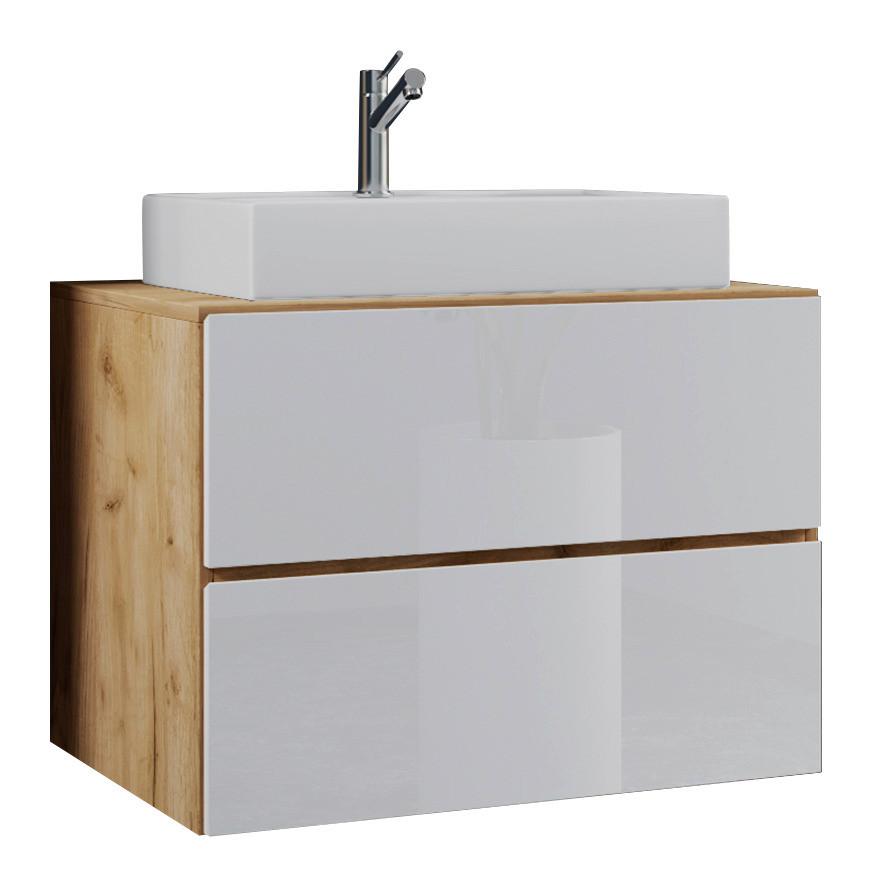 wohnli-moebel-suche-000657014429 Wohnli Möbelsuche - Waschtischkombi Lendas 2-tlg. ca. 80 cm Weiß/Honigeiche