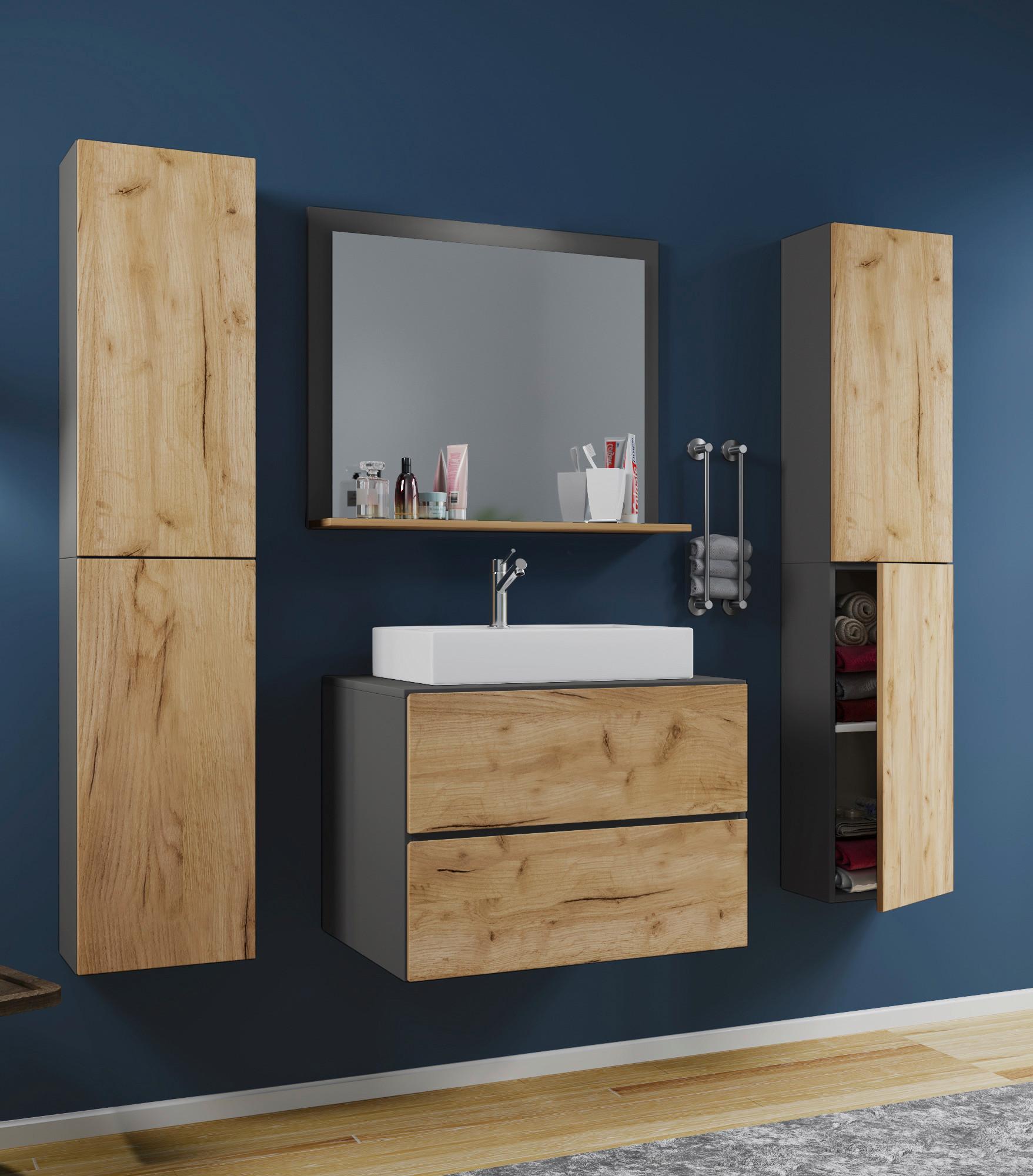 Wandspiegel Lendas Honigeiche/Anthrazit Holzwerkstoff MID.YOU Spiegel > Wandspiegel Anthrazit
