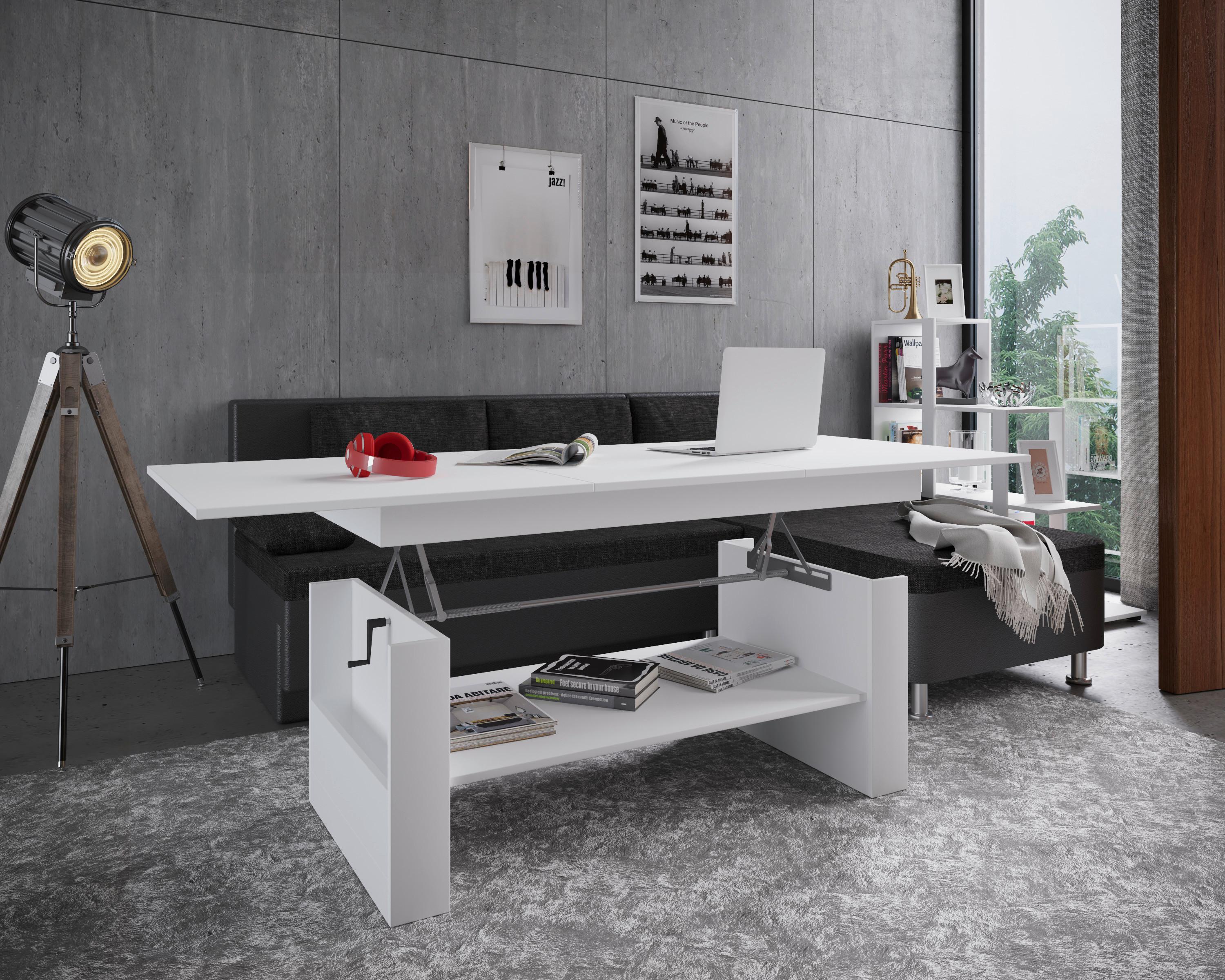 Couchtisch Kobila Weiß Holzwerkstoff MID.YOU Möbel > Tische > Couchtische > Couchtische mit Stauraum Weiß