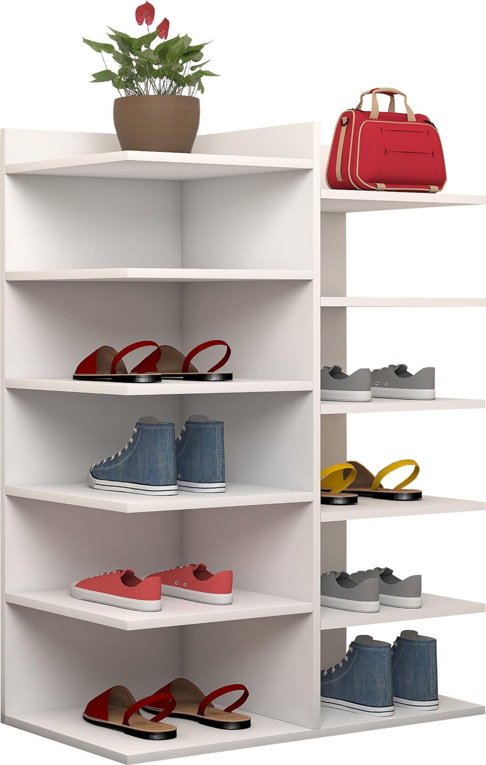 Wohnli Möbelsuche - Schuhregal Enosa Weiß ca. 60x80x30 cm