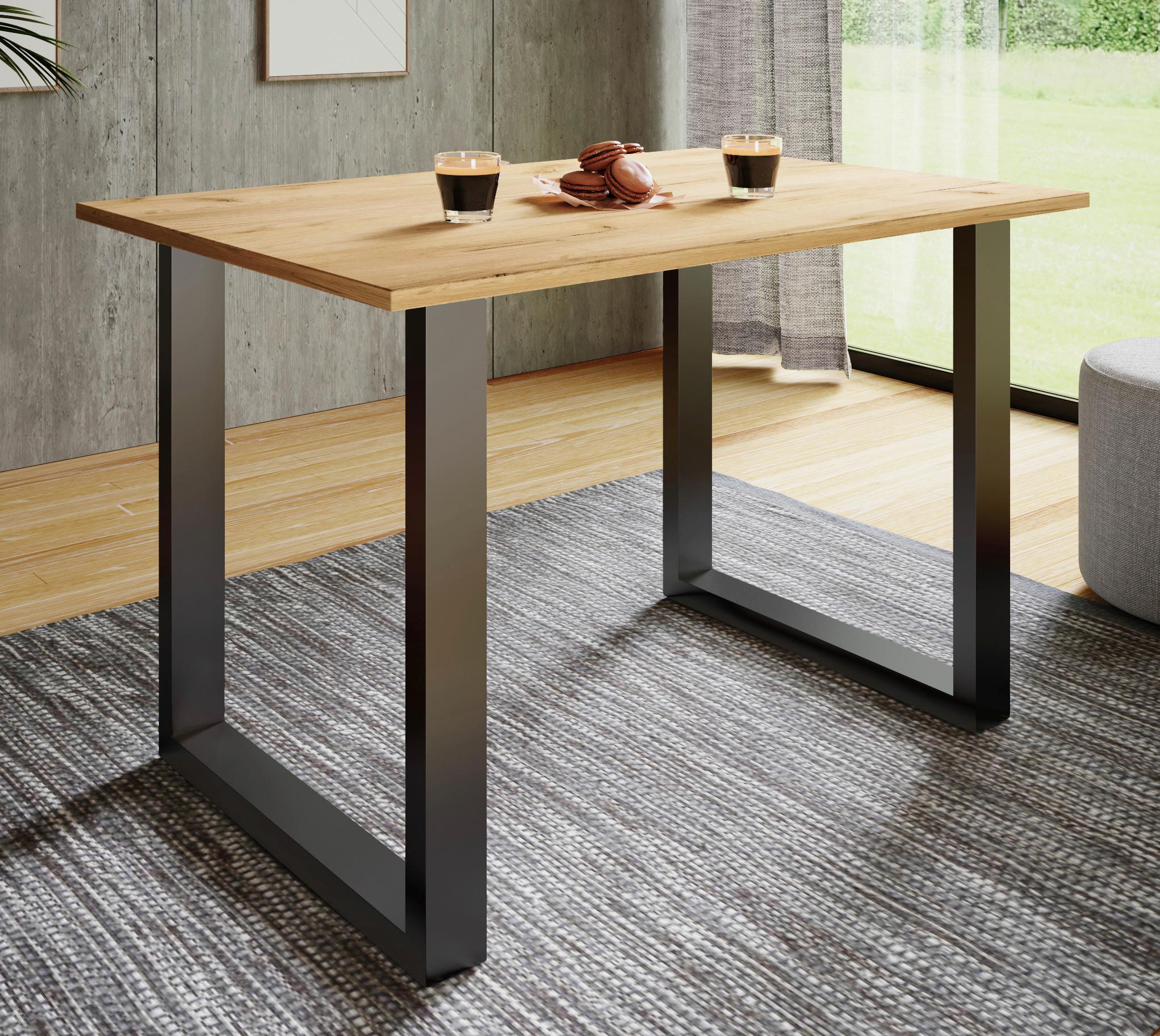 Esstisch Xona Schwarz/Honigeiche Metall, Holzwerkstoff MID.YOU Möbel > Tische > Esstische Schwarz