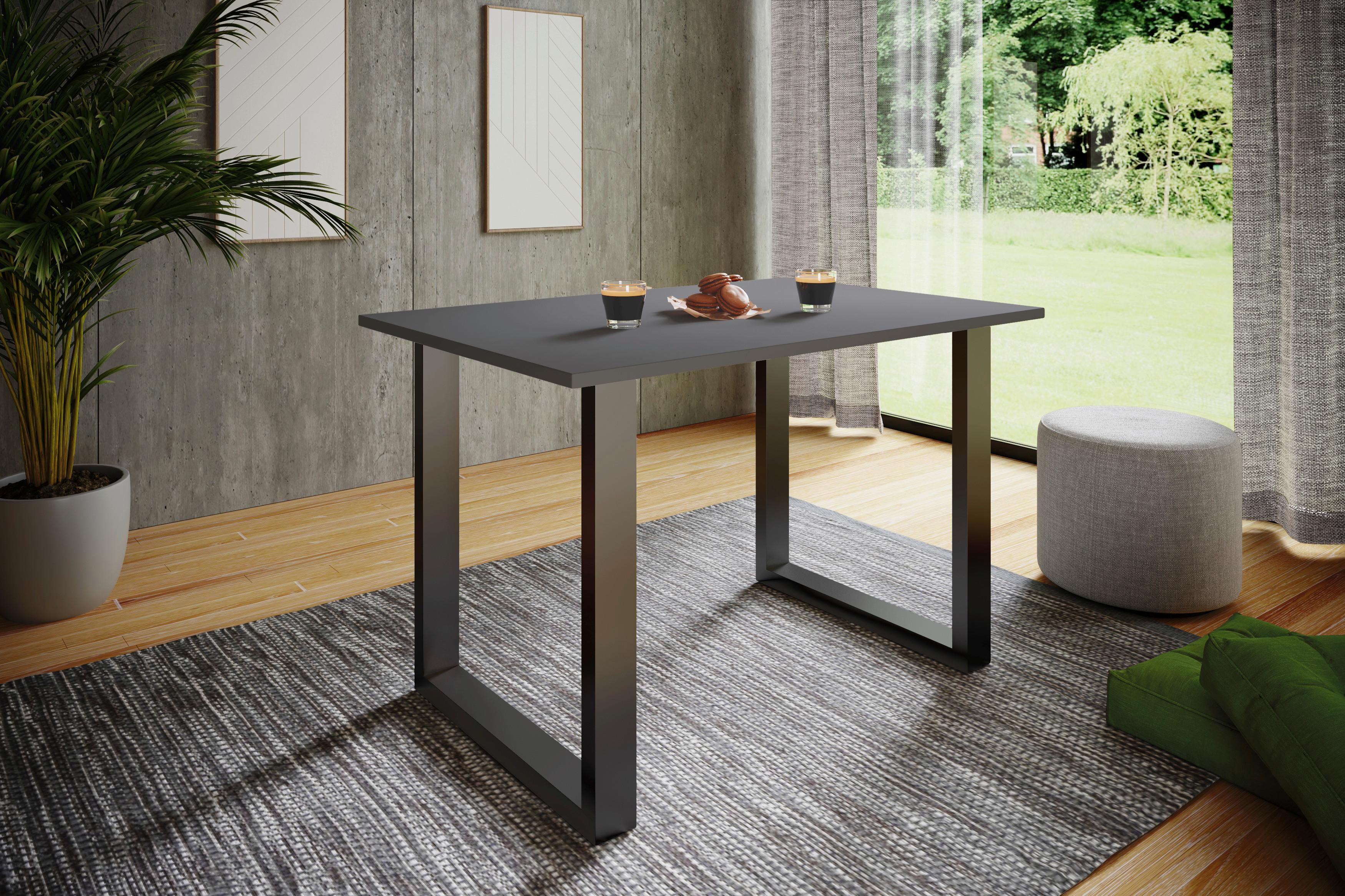 Esstisch Xona Anthrazit/Schwarz Metall, Holzwerkstoff MID.YOU Möbel > Tische > Esstische Anthrazit