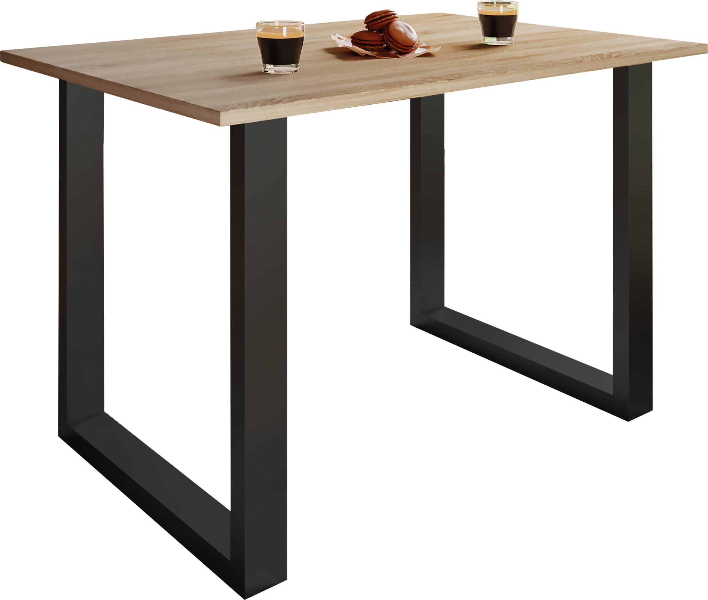 Esstisch Xona Sonoma Eiche/Schwarz Holzwerkstoff, Metall MID.YOU Möbel > Tische > Esstische Schwarz