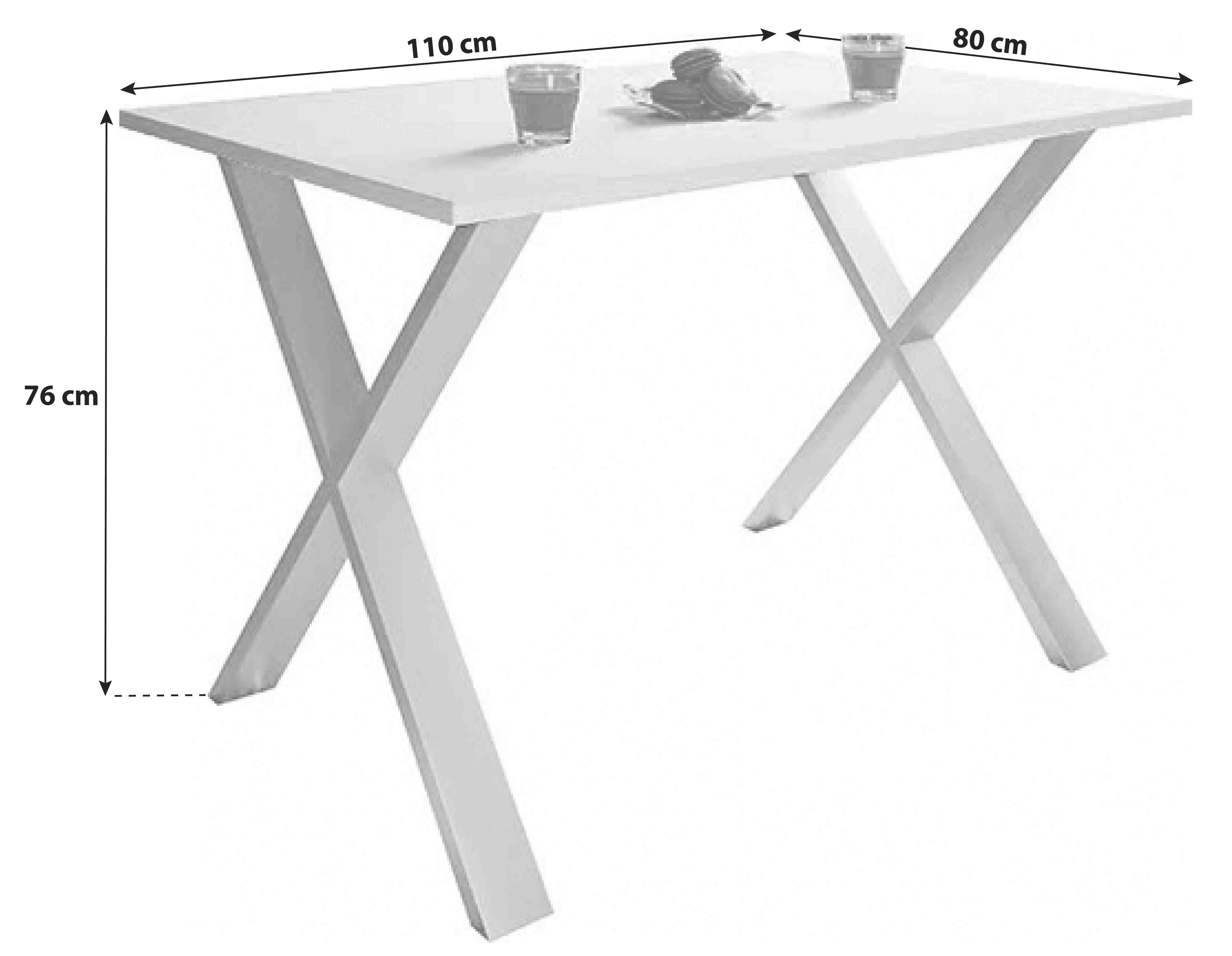 Esstisch Xona Schwarz/Weiß Holzwerkstoff, Metall MID.YOU Möbel > Tische > Esstische Weiß