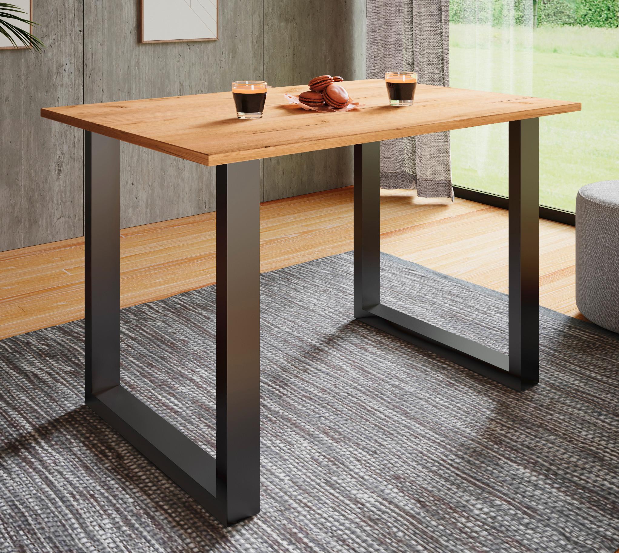 Esstisch Xona Honigeiche/Schwarz Metall, Holzwerkstoff MID.YOU Möbel > Tische > Esstische Schwarz