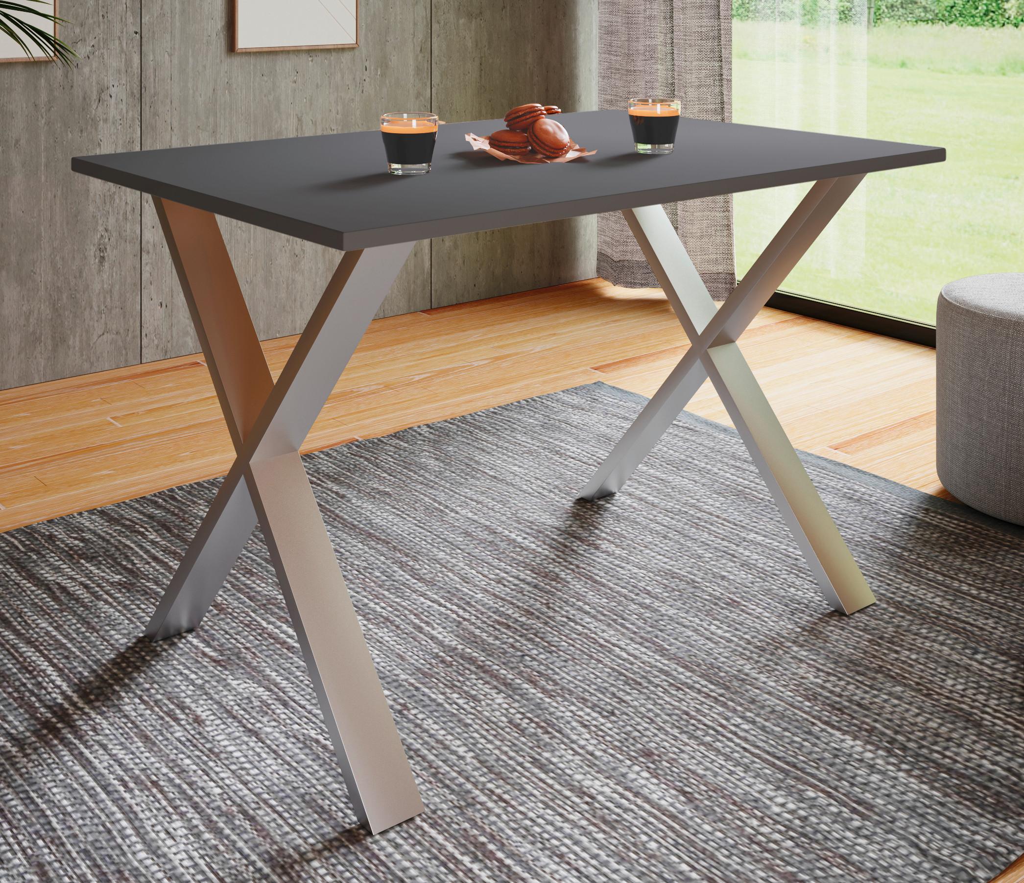 Esstisch Xona Anthrazit/Silber Metall, Holzwerkstoff MID.YOU Möbel > Tische > Esstische Anthrazit