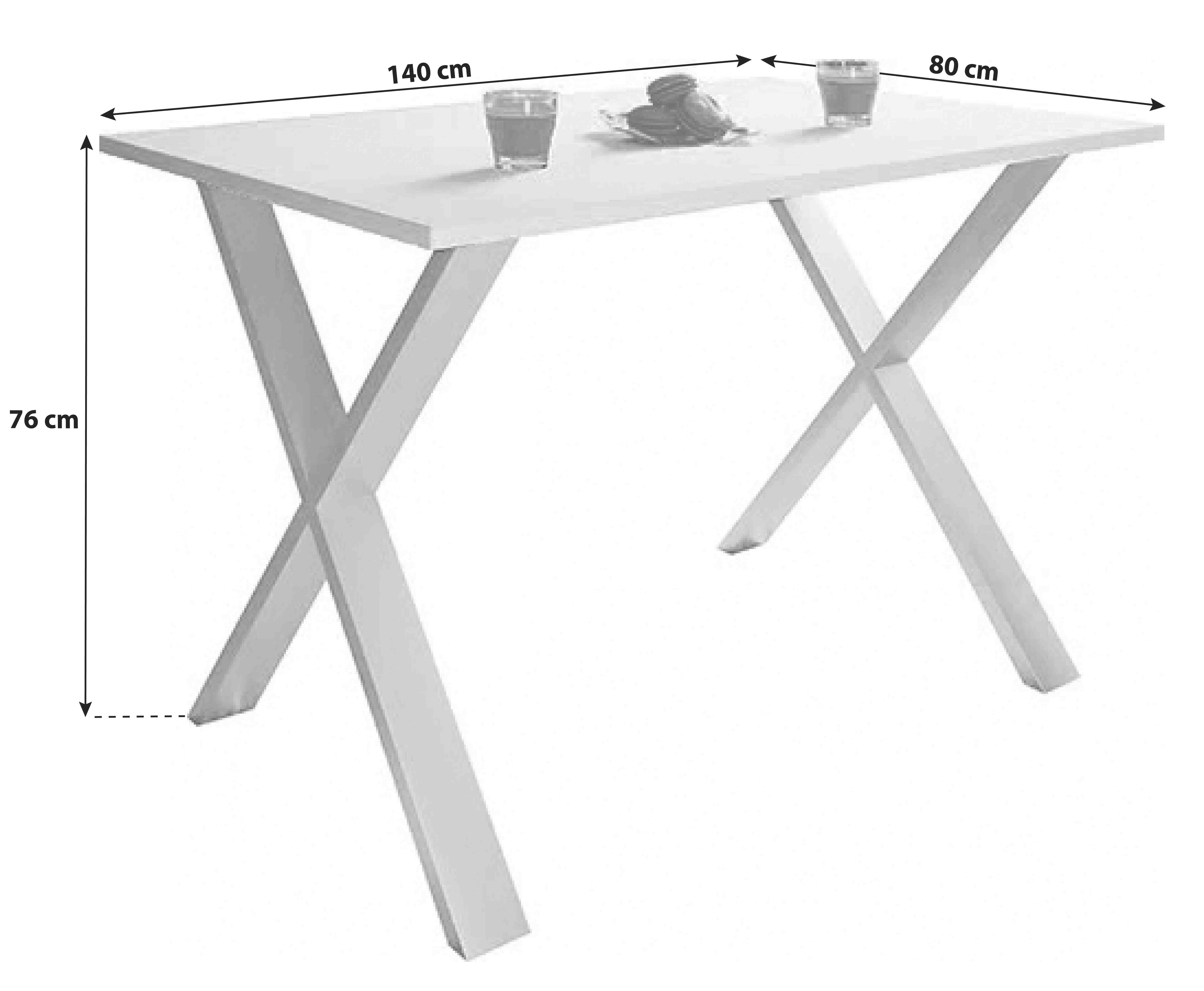Esstisch Xona Schwarz/Weiß Holzwerkstoff, Metall MID.YOU Möbel > Tische > Esstische Schwarz