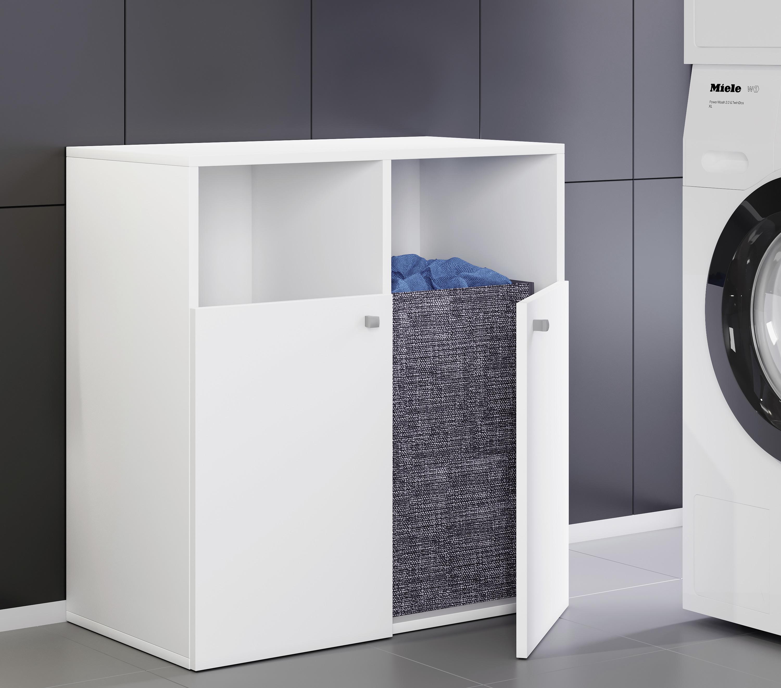 Wäscheschrank KLIDAS L Weiß ca. 80x74x39 cm Kunststoff MID.YOU Möbel > Schränke > Badezimmerschränke Weiß