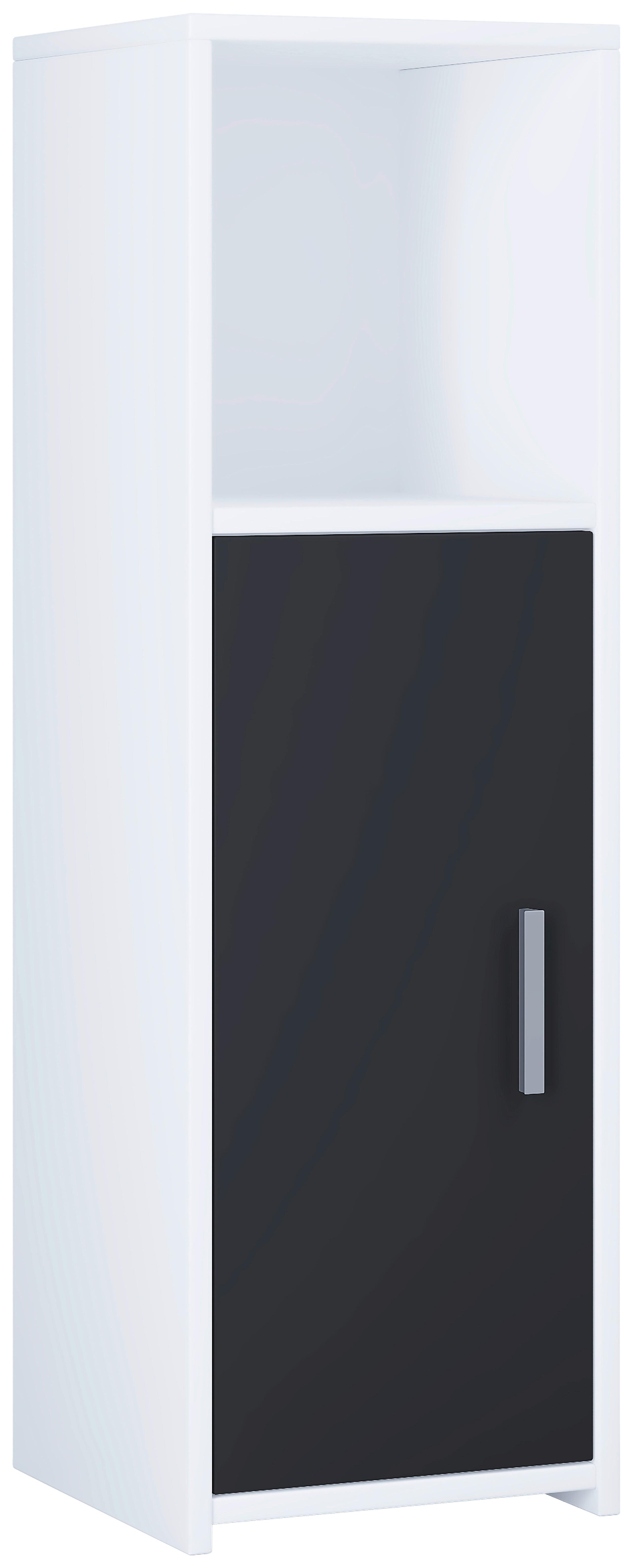 Wohnli Möbelsuche - Midischrank Zalo L ca. 30x95x30 cm Weiß/Schwarz