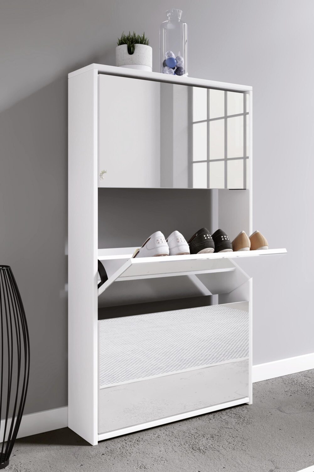 Schuhkipper Stido XL Weiß Holzwerkstoff MID.YOU Garderoben Weiß