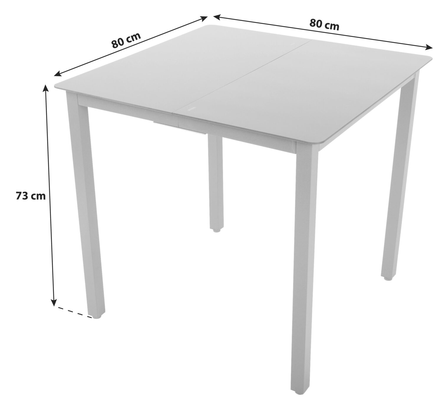 Gartentisch ca. 80x73x80 cm Schwarz Glas MID.YOU Garten & Outdoor > Gartenmöbel > Gartentische Schwarz