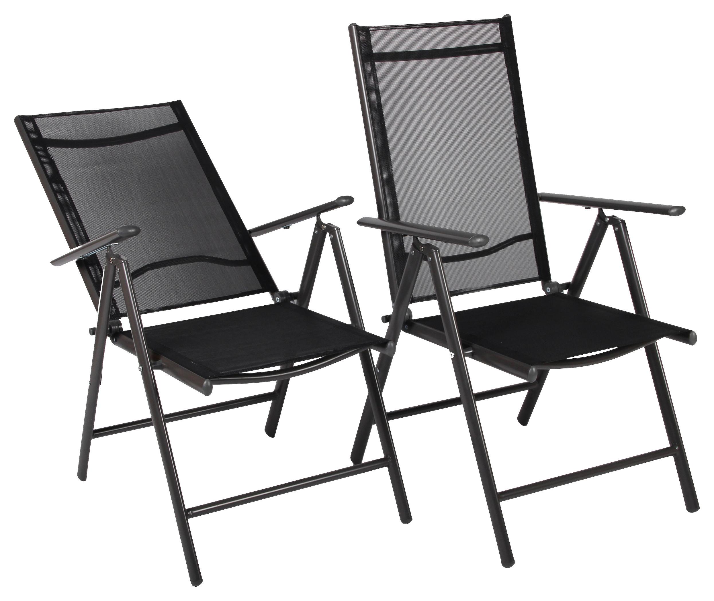 Wohnli Möbelsuche - Gartenstuhl-Set 2er-Set Anthrazit mit Relaxfunktion
