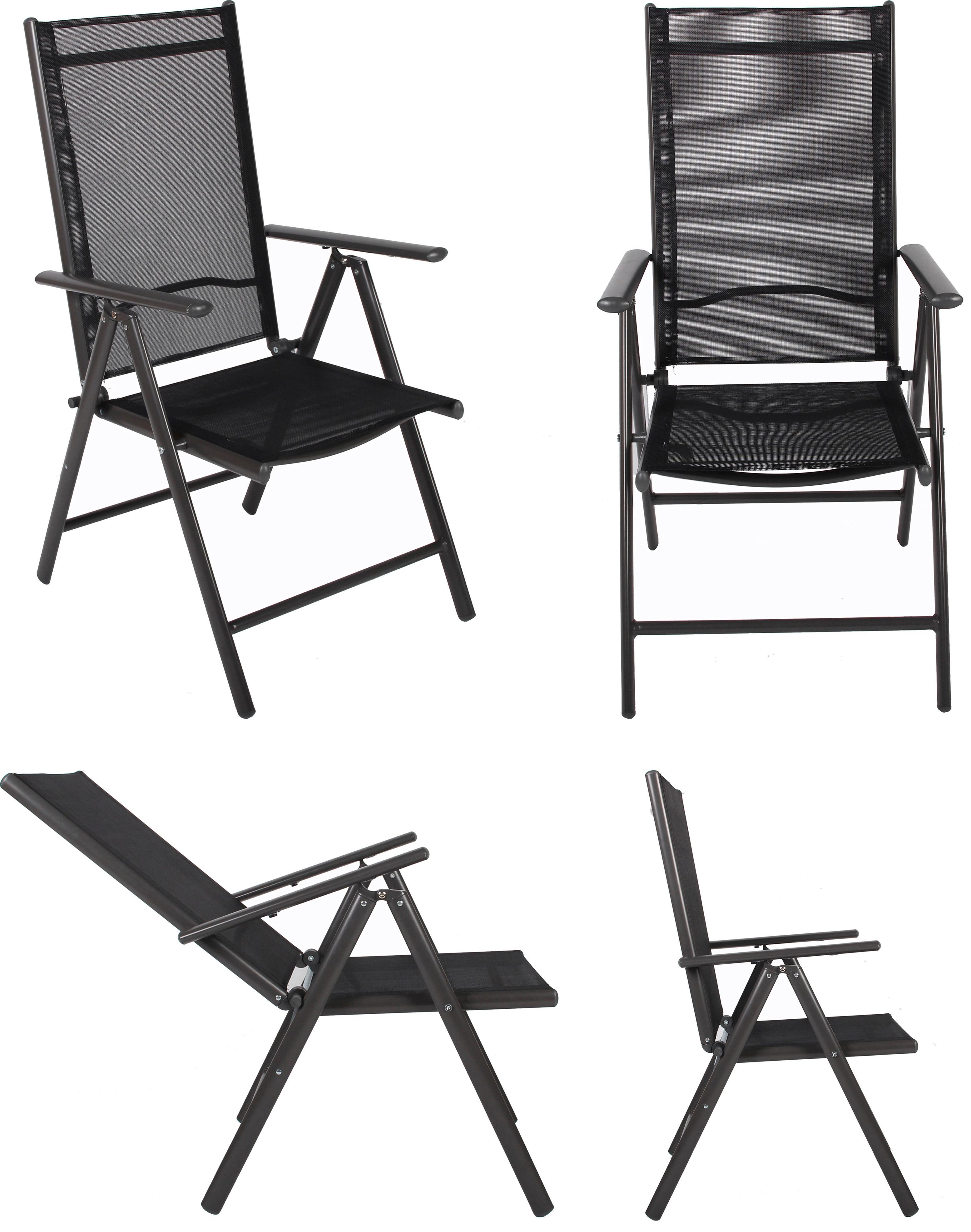 Wohnli Möbelsuche - Gartenstuhl-Set 4er-Set Anthrazit mit Relaxfunktion