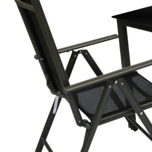 Gartengarnitur 3-tlg. Schwarz Metall, Glas Gardenson Garten & Outdoor > Gartenmöbel > Gartenmöbel-Sets Schwarz