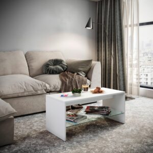 Couchtisch Wisal Weiß Holzwerkstoff MID.YOU Möbel > Tische > Couchtische > Couchtische mit Stauraum Weiß