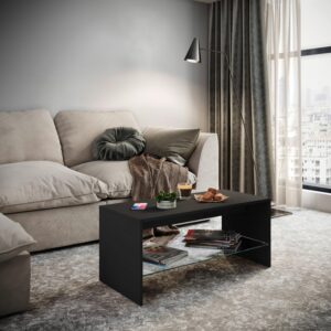 Couchtisch Wisal Schwarz Holzwerkstoff MID.YOU Möbel > Tische > Couchtische > Couchtische mit Stauraum Schwarz