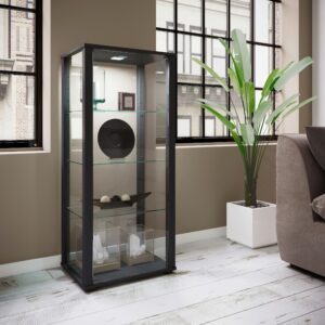 Vitrine Kavisa Schwarz Glas, Holzwerkstoff MID.YOU Möbel > Schränke > Vitrinen Schwarz