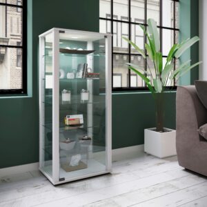 Vitrine Kavisa Weiß Glas, Holzwerkstoff MID.YOU Möbel > Schränke > Vitrinen Weiß