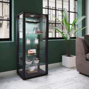 Vitrine Kavisa Schwarz Glas, Holzwerkstoff MID.YOU Möbel > Schränke > Vitrinen Schwarz