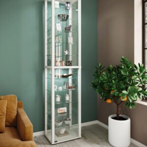 Vitrine Kavisa Weiß Glas, Holzwerkstoff MID.YOU Möbel > Schränke > Vitrinen Weiß