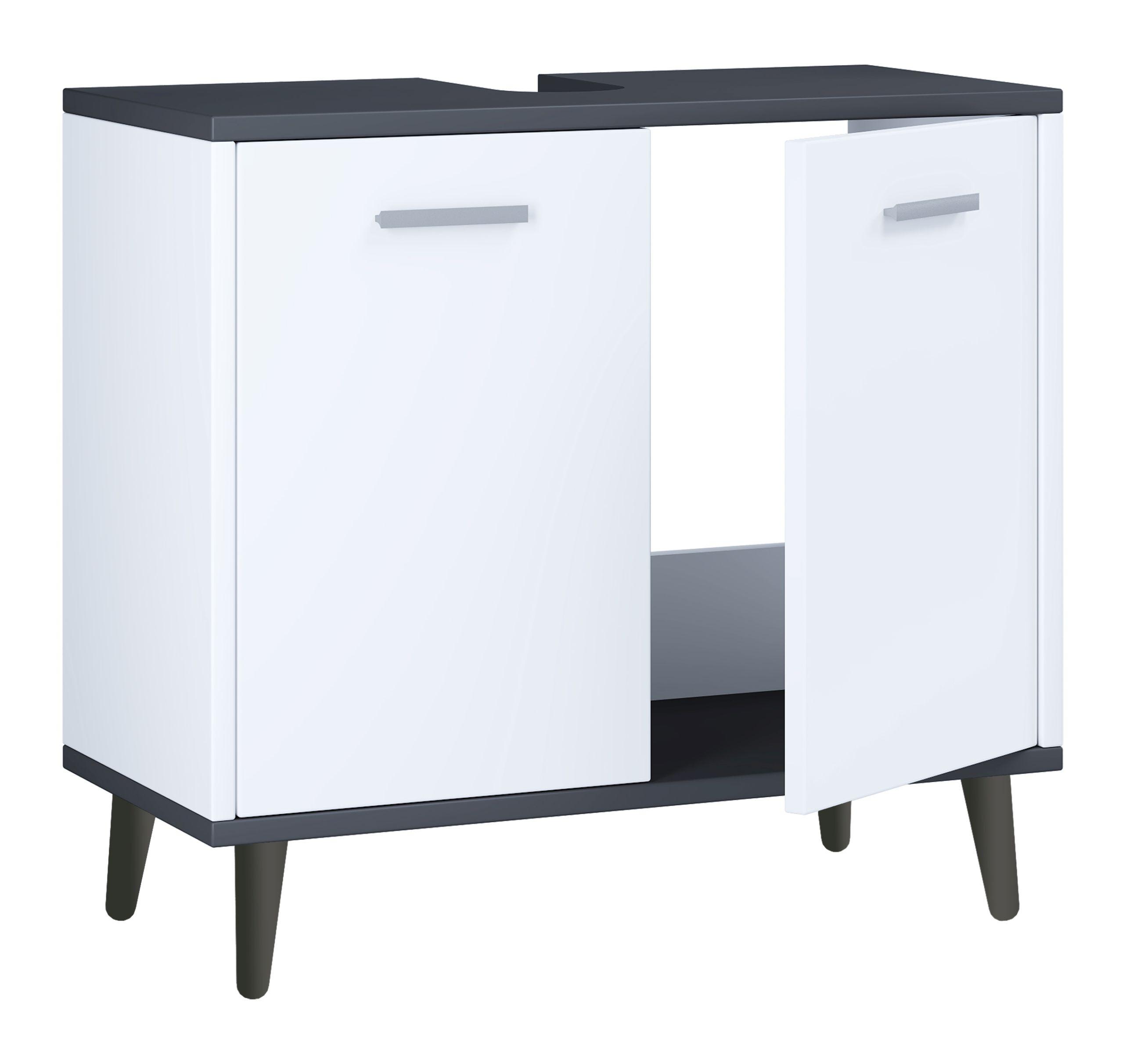 wohnli-moebel-suche-000657025302 Wohnli Möbelsuche - Waschbeckenunterschrank Landods Anthr./Weiß ca. 60 cm