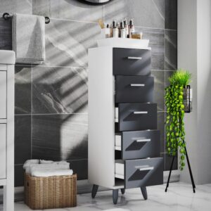 Midischrank Landos ca. 30x1800 cm Anthr./Weiß Holzwerkstoff MID.YOU Möbel > Schränke Anthrazit