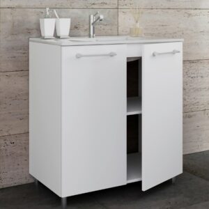 Waschtischkombi Gilos Weiß Holzwerkstoff MID.YOU Möbel > Schränke > Badezimmerschränke > Waschtische Weiß